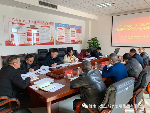 市龍江集團(tuán)黨支部召開“不忘初心、牢記使命”專題組織生活會和民主評議黨員會議